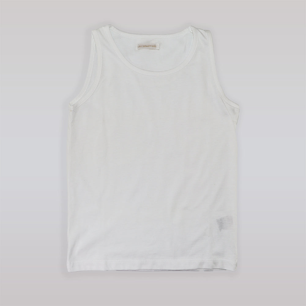 Les Enfantines White ManChot Sleeveless Vest for Toddler Boys