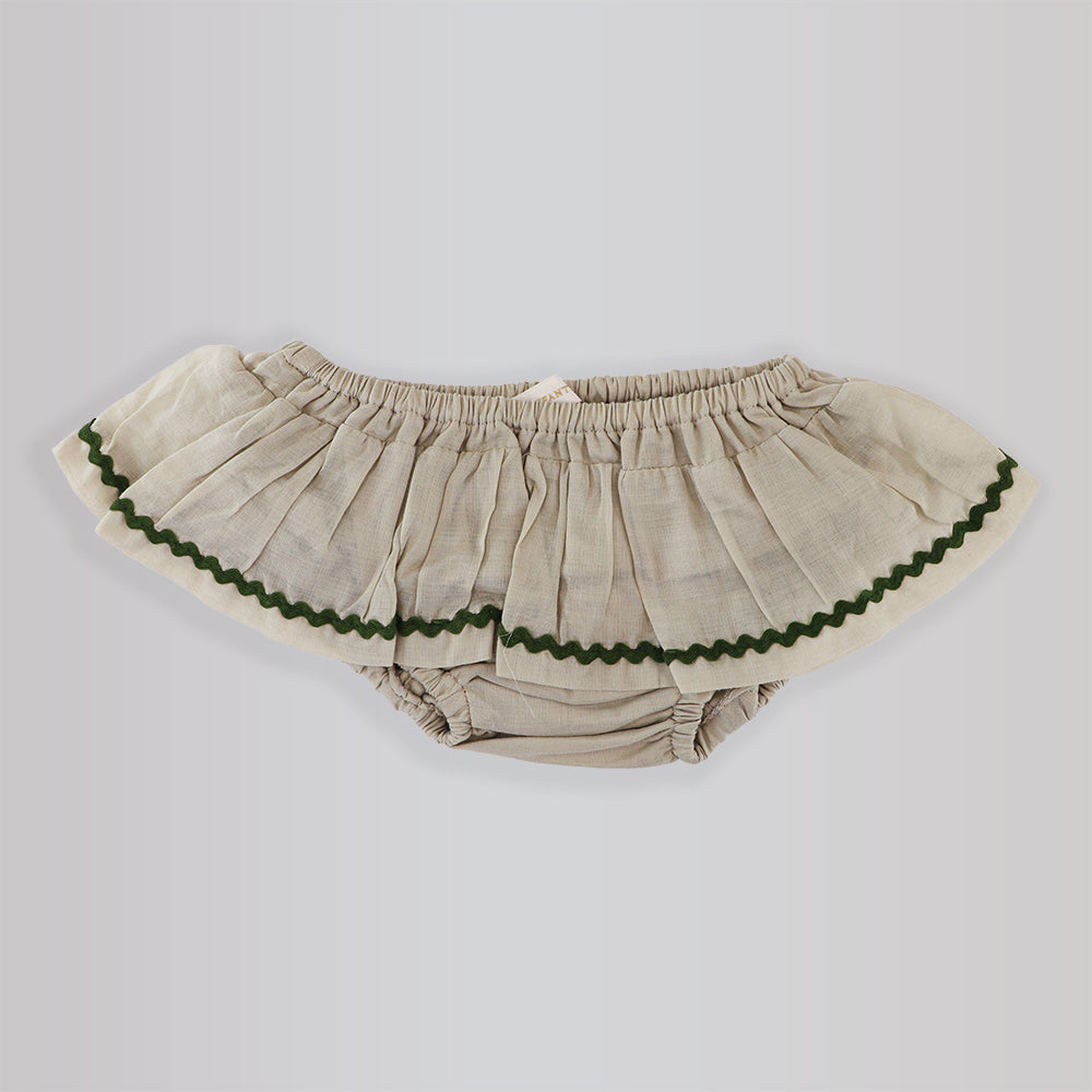 Les Enfantines Moineau Green Braid Baby Hair Accessory