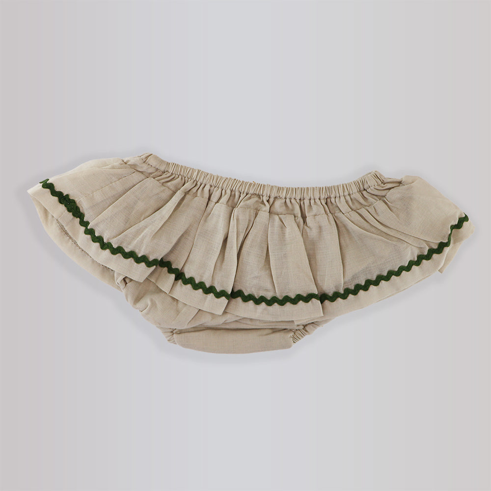 Les Enfantines Moineau Green Braid Baby Hair Accessory