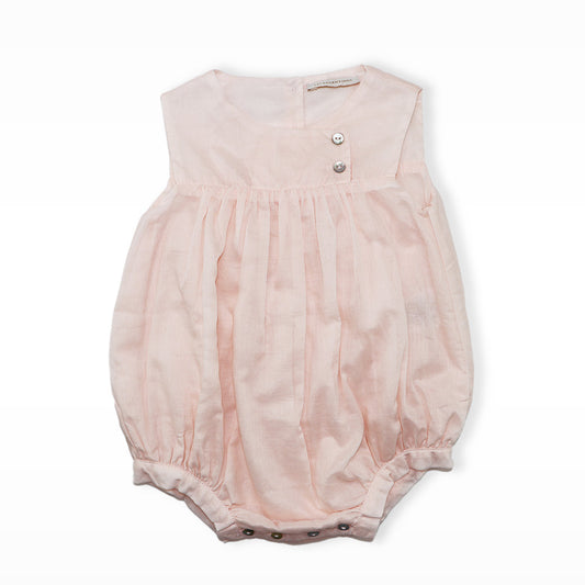 Les Enfantines Pelican Powder Pink Baby Romper Cotton Outfit