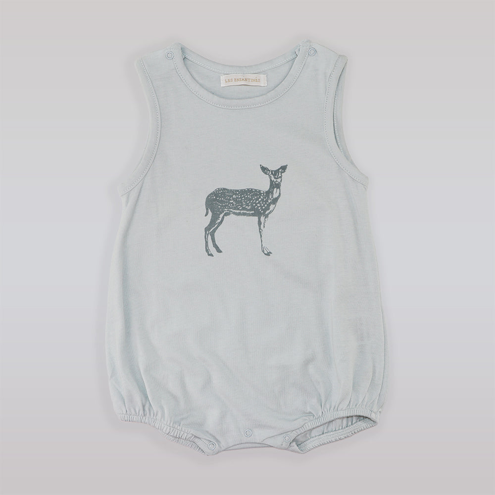 Les Enfantines Sky Blue Penguin Print Cotton Baby Bodysuit 6 Months