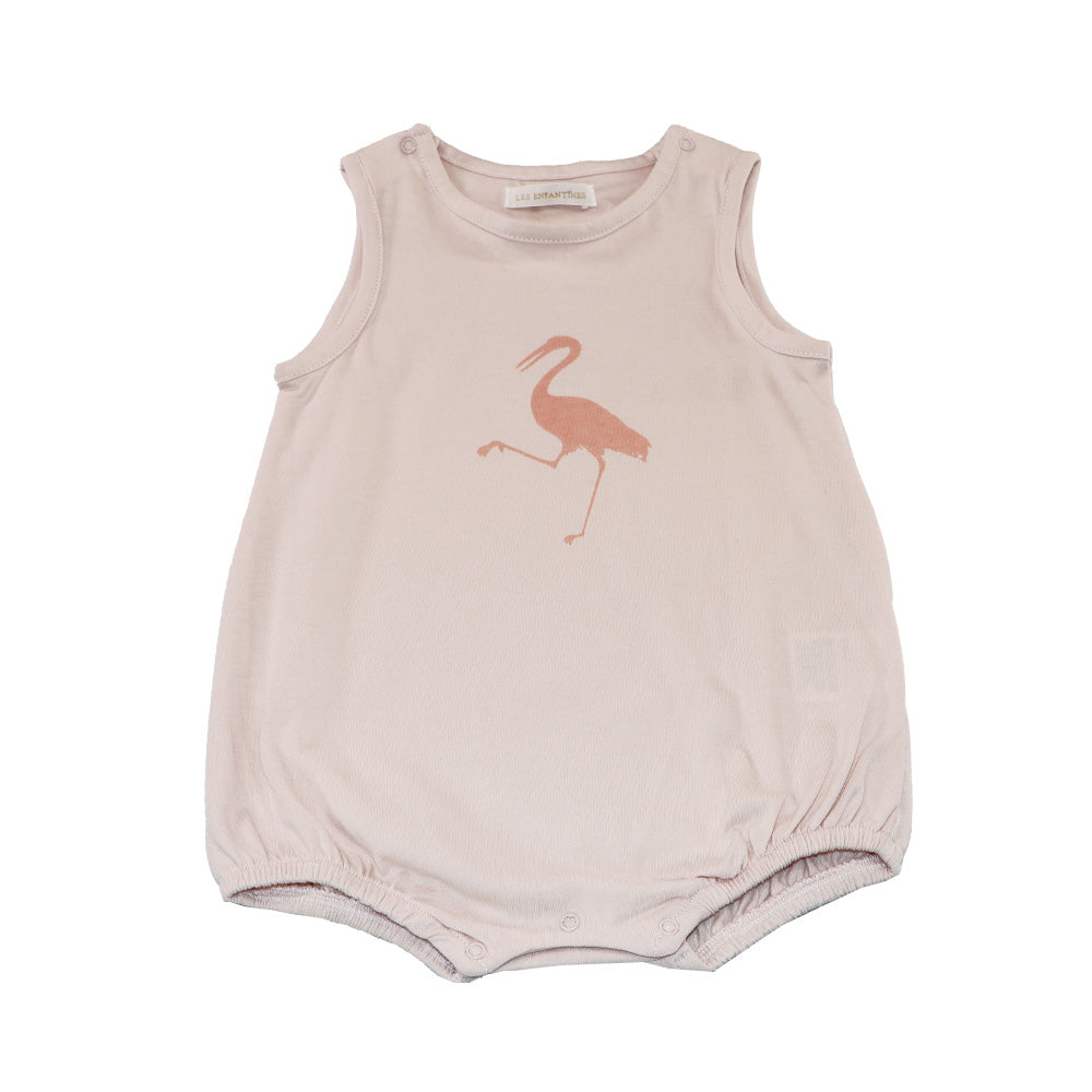 Les Enfantines Baby Girl Pink Penguin Collar Cotton Sleepsuit Romper