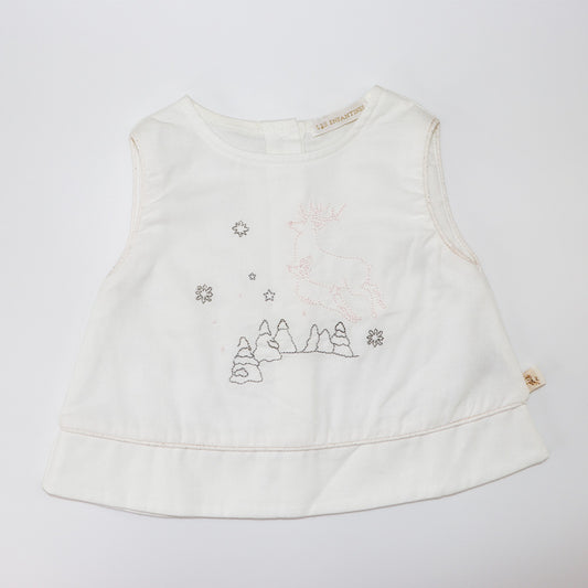 Les Enfantines Powder Pink Chouette Baby Girl Cotton Romper Outfit