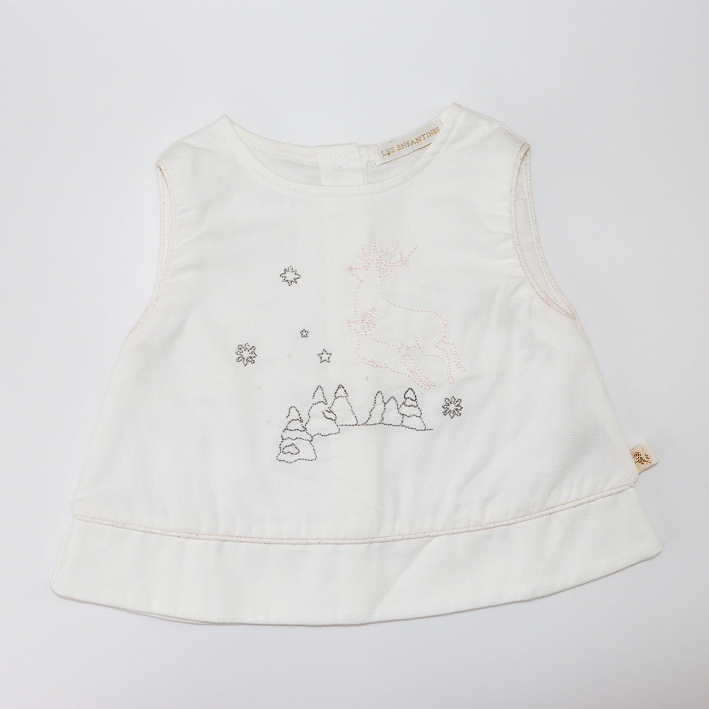 Les Enfantines Powder Pink Chouette Baby Girl Cotton Romper