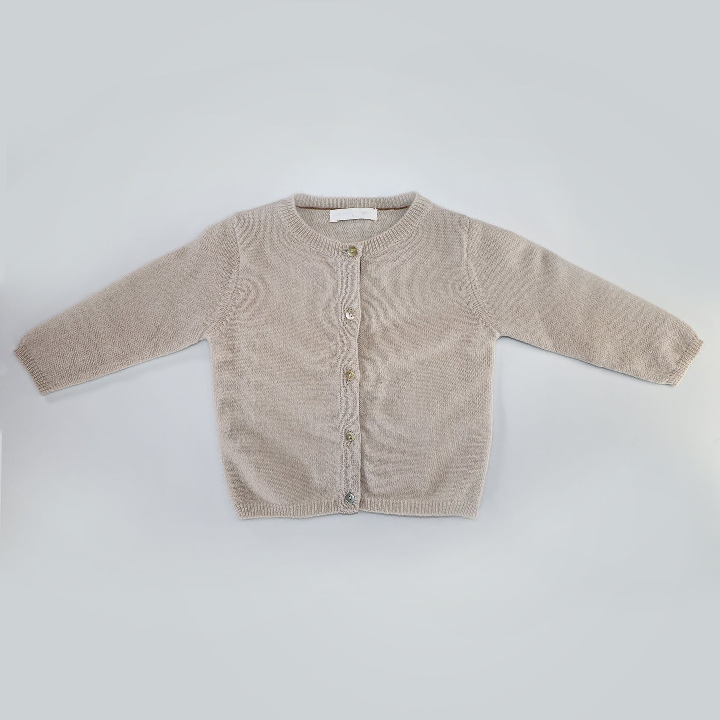 Les Enfantines Luxury Cashmere Ladybug Baby Sweater in Moon Beam