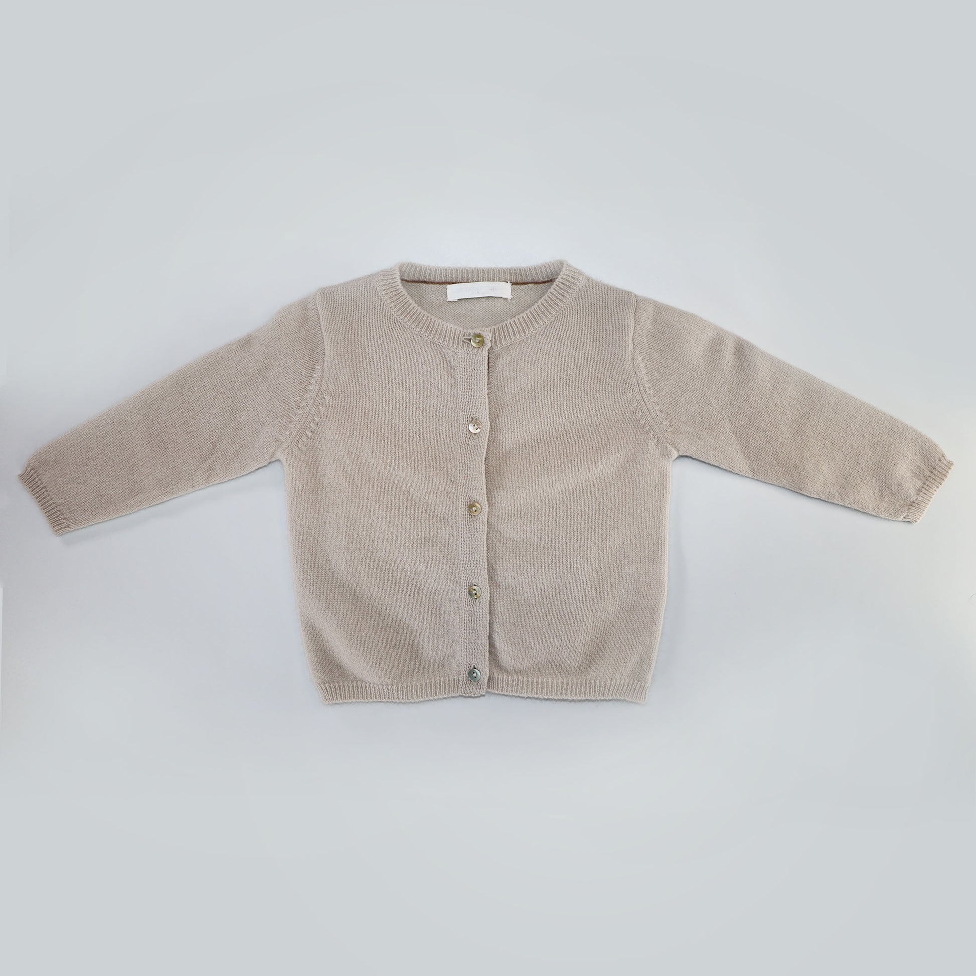 Les Enfantines Luxury Cashmere Ladybug Baby Sweater in Moon Beam