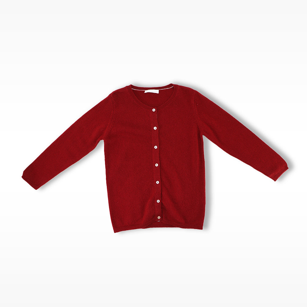 Les Enfantines Luxury Cashmere Ladybug Burgundy Kids Designer Sweater