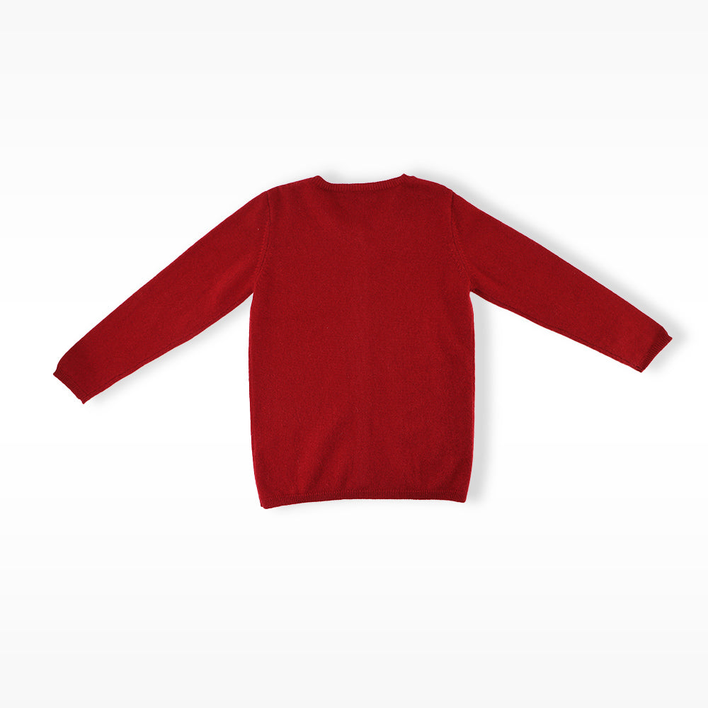 Les Enfantines Luxury Cashmere Ladybug Burgundy Kids Designer Sweater