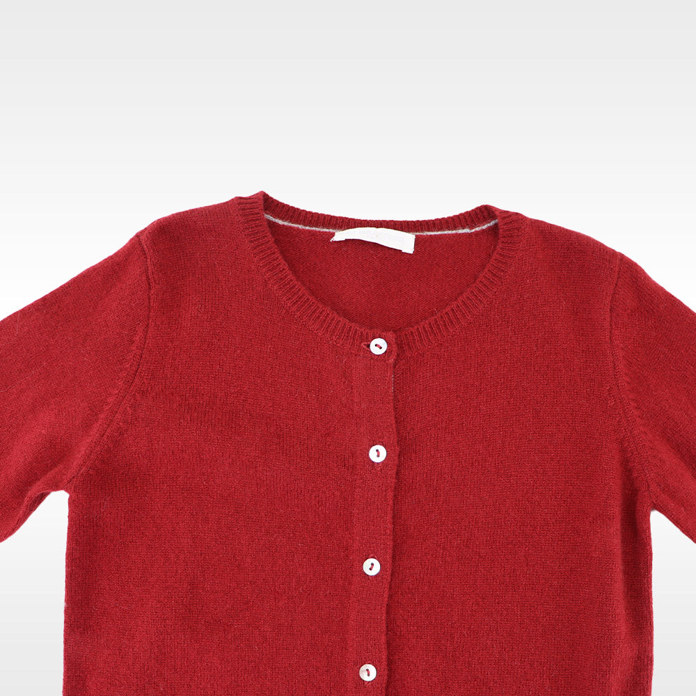 Les Enfantines Premium Burgundy Cashmere Ladybug Motif Children's Sweater