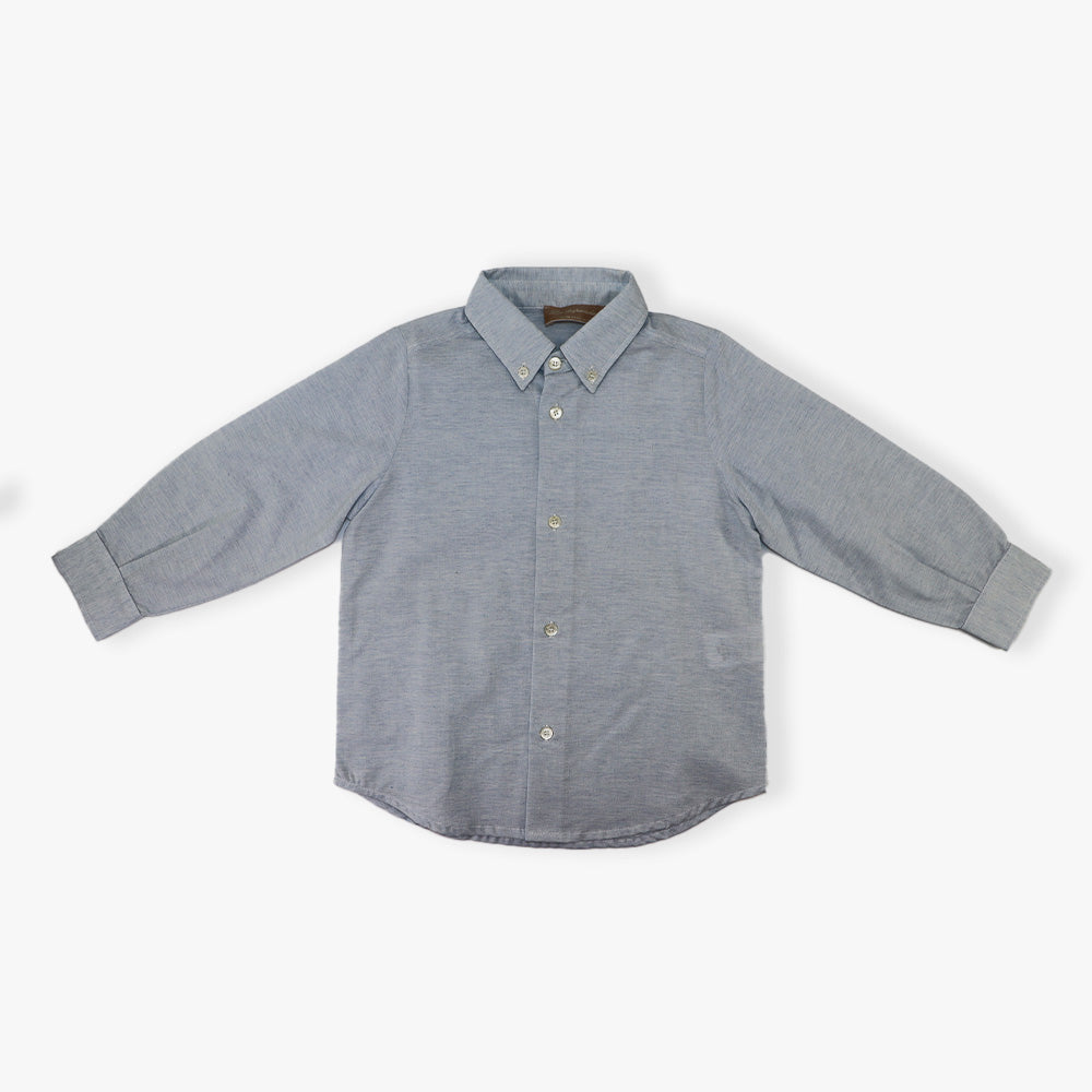 Elegant La Stupenderia Boys White Cotton Button-Down Dress Shirt