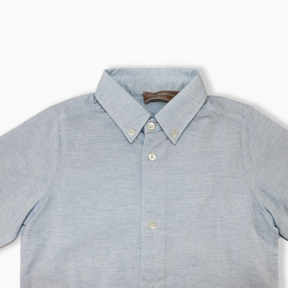 Elegant La Stupenderia Boys White Cotton Button-Down Dress Shirt