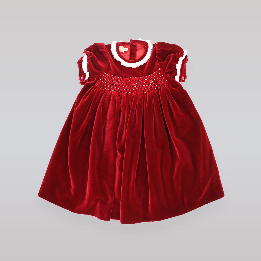 La Stupenderia Girls Elegant Maroon Abia Velvet Party Dress