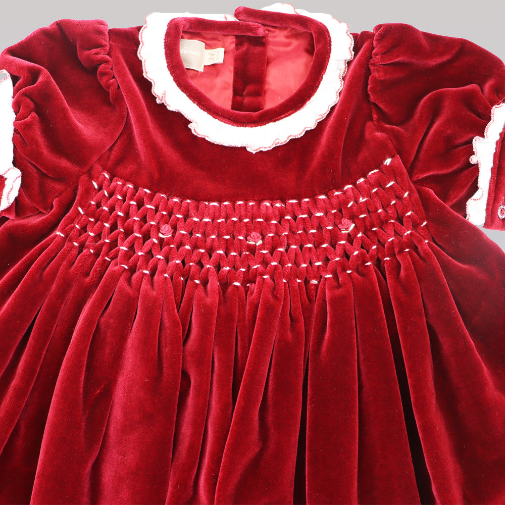 La Stupenderia Girls Elegant Maroon Abia Velvet Party Dress