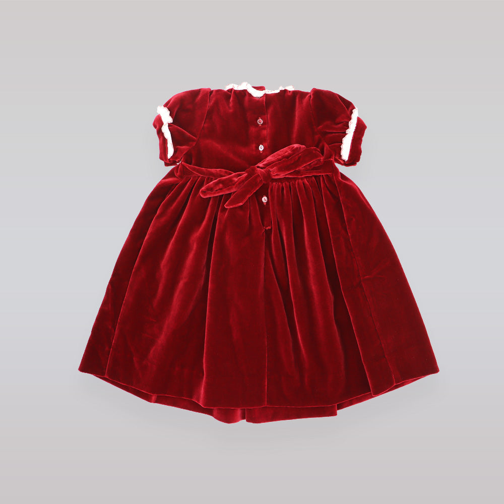 La Stupenderia Girls Elegant Maroon Abia Velvet Party Dress