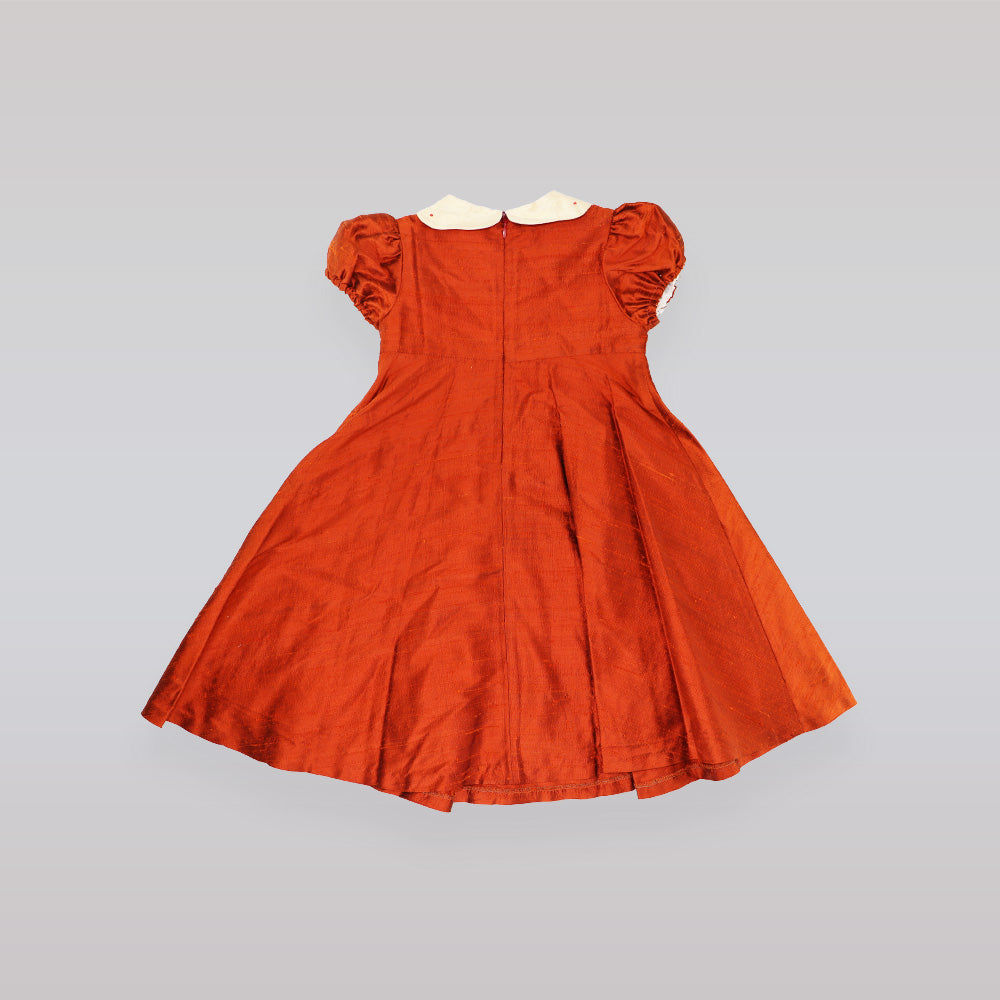 La Stupenderia Baby Boy Dark Orange and Off-White Cotton Set