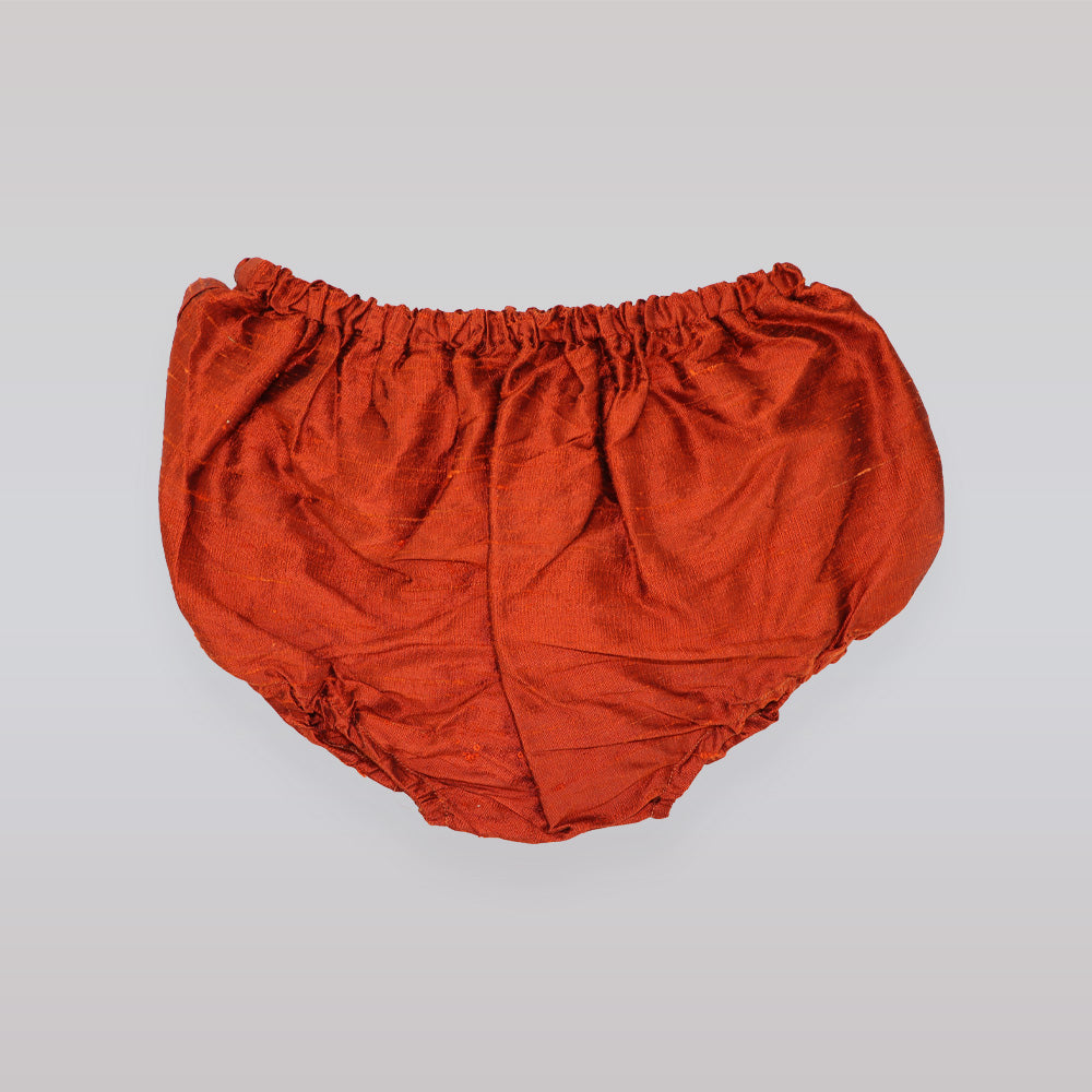 La Stupenderia Baby Boy Dark Orange and Off-White Cotton Set