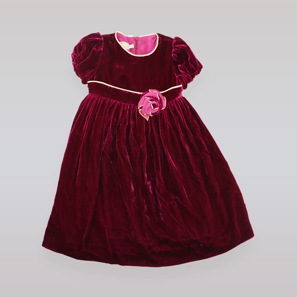 Elegant La Stupenderia Abia Dark Purple Velvet Party Dress