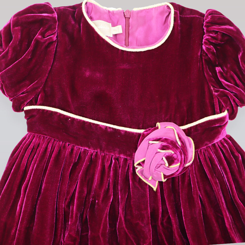 Elegant La Stupenderia Abia Dark Purple Velvet Party Dress