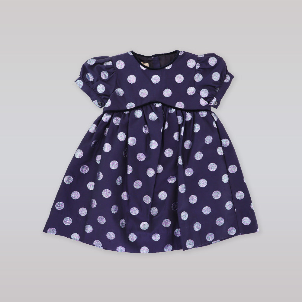 La Stupenderia Abia Navy Blue Ruffle Collar Special Occasion Dress