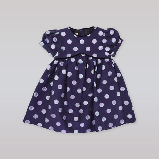 La Stupenderia Abia Navy Blue Ruffle Collar Special Occasion Dress