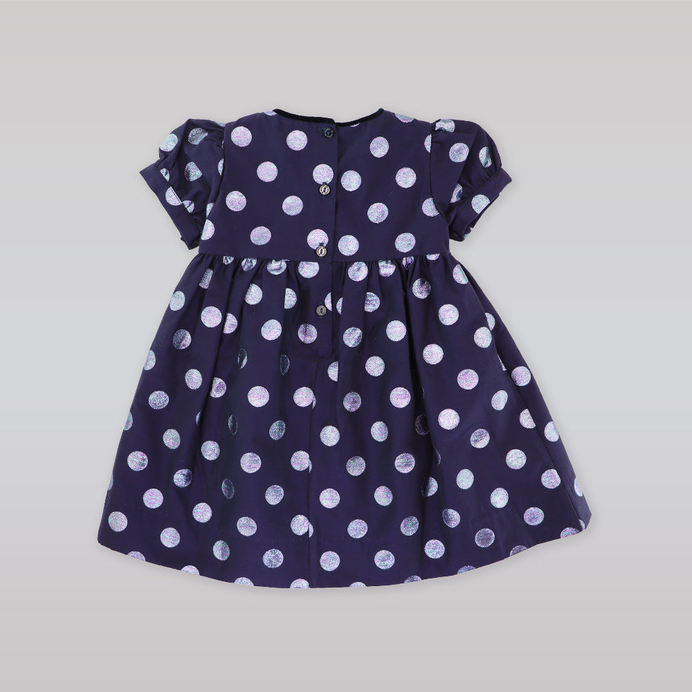 La Stupenderia Abia Navy Blue Ruffle Collar Special Occasion Dress