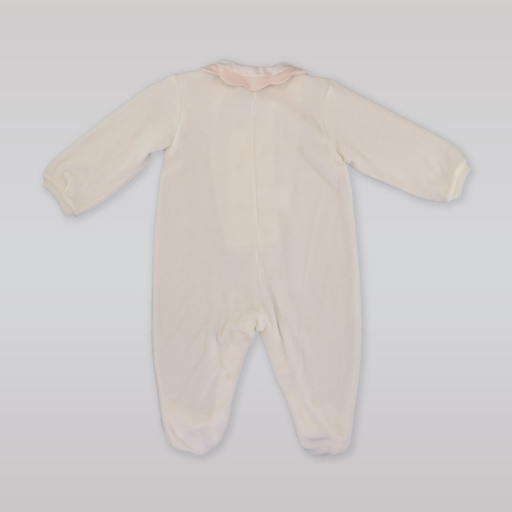 La Stupenderia Baby Ivory and Pink Tuta Overall Jumpsuit Outfit