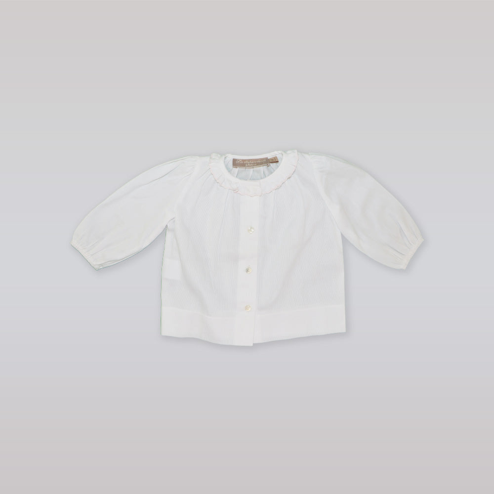 Elegant White and Pink Cotton Cama Shirt by La Stupenderia