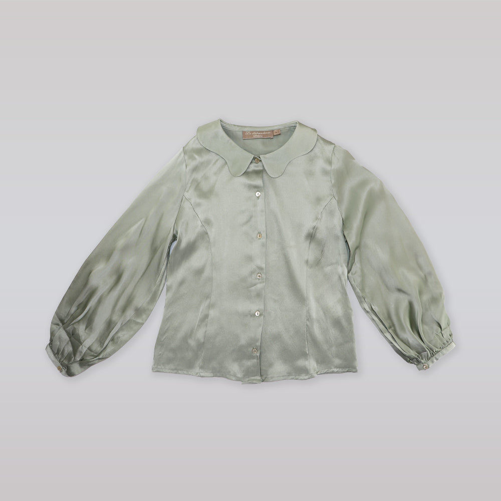 La Stupenderia Boys Luxury White Silk Cama Button Down Shirt