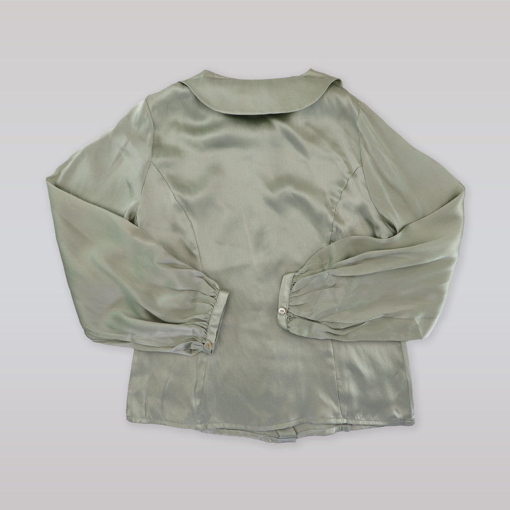 La Stupenderia Boys Luxury White Silk Cama Button Down Shirt