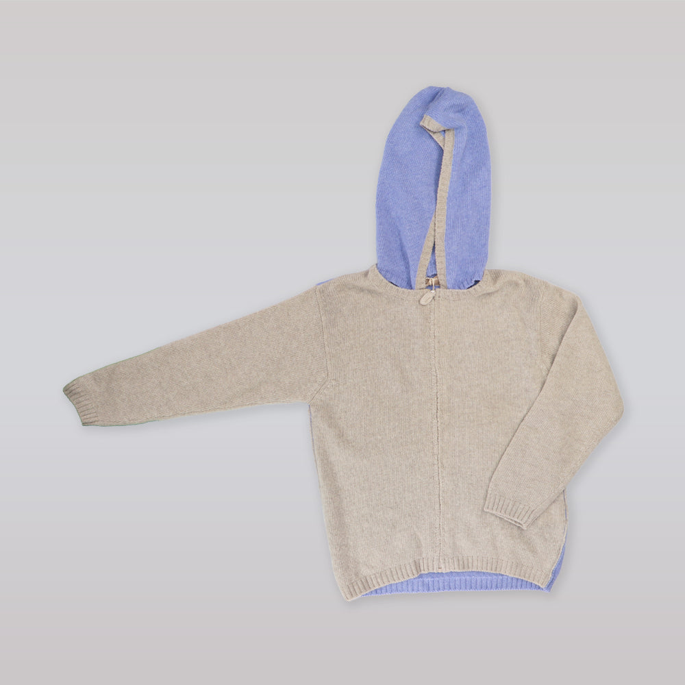 La Stupenderia Kids Luxury Knit Cardigan with Stylish Navy Trim