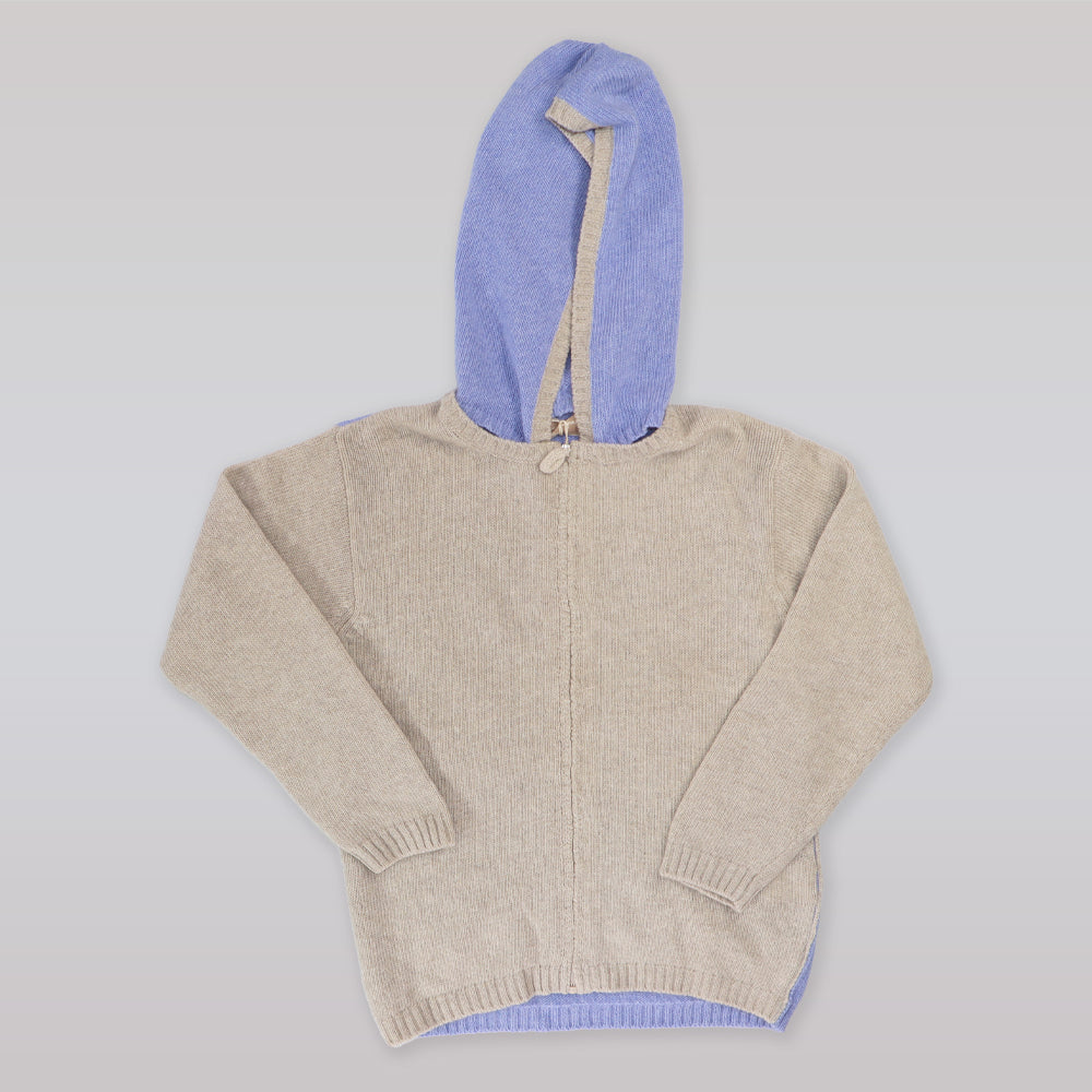 La Stupenderia Kids Luxury Knit Cardigan with Stylish Navy Trim
