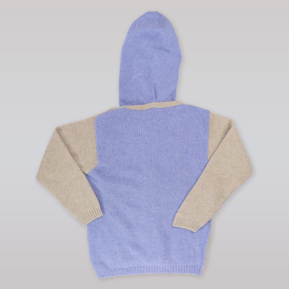 La Stupenderia Kids Luxury Knit Cardigan with Stylish Navy Trim
