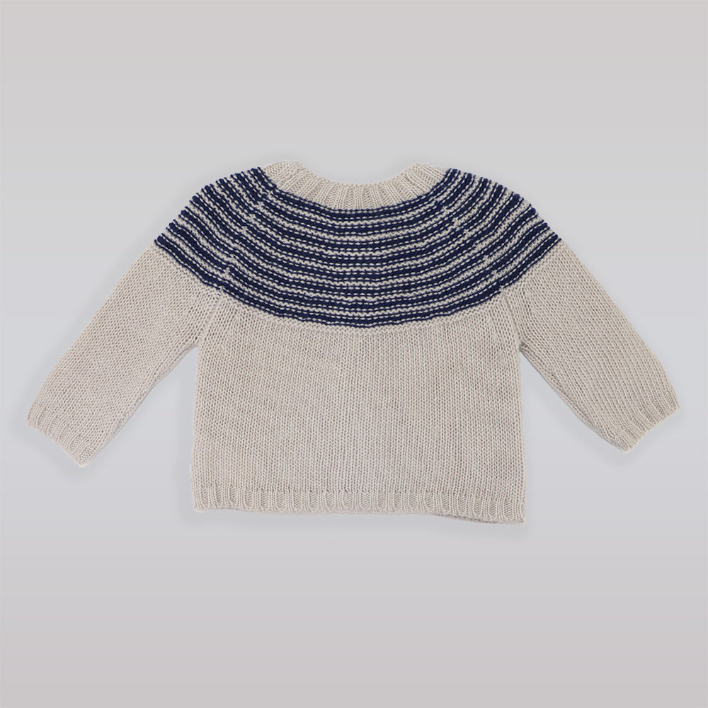 Premium La Stupenderia Ash Grey and Blue Kids Knit Cardigan
