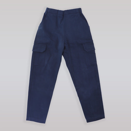 La Stupenderia Boys Elegant Blue Tailored Pano Trousers for Occasions