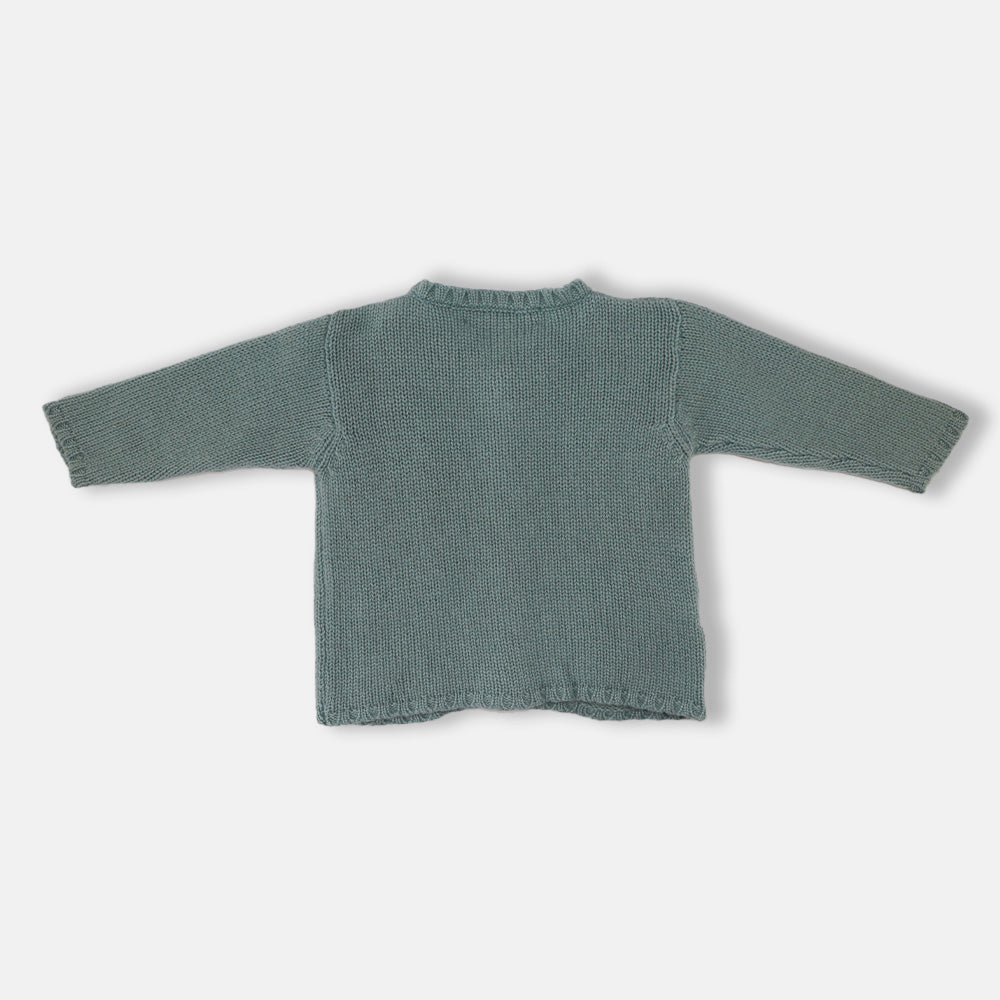 La Stupenderia Luxury Green Knit Cardigan for Toddlers and Kids