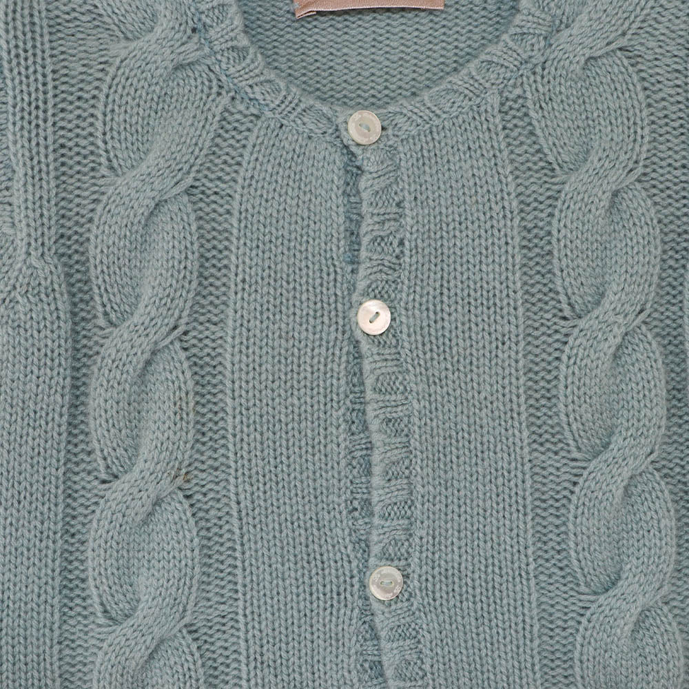 Premium La Stupenderia Green Knit Button Up Baby Cardigan