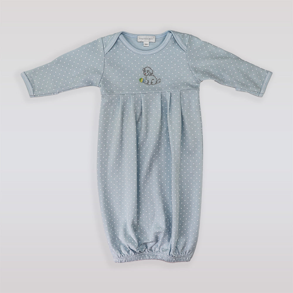 Magnolia Baby Vintage Puppy Printed Pima Cotton Baby Gown