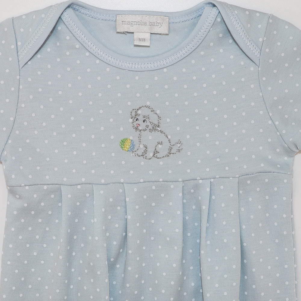 Magnolia Baby Vintage Puppy Printed Pima Cotton Baby Gown