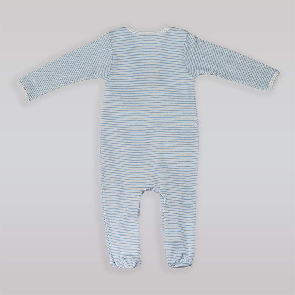 Magnolia Baby Soft Cotton Blue Duck Applique Bubble Romper