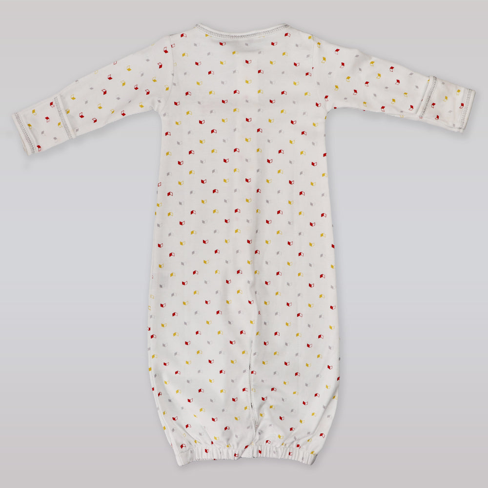 Magnolia Baby Construction Vehicle Print Pima Cotton Zipper Baby Footie