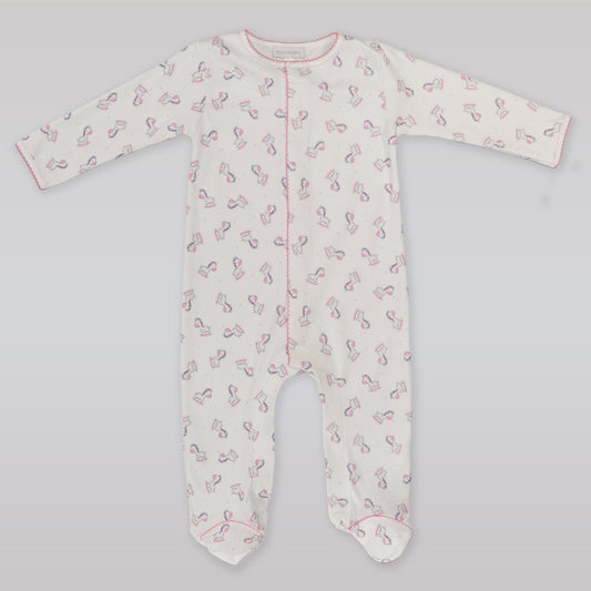 Magnolia Baby Soft Pima Cotton Zany Zebra Print Footie
