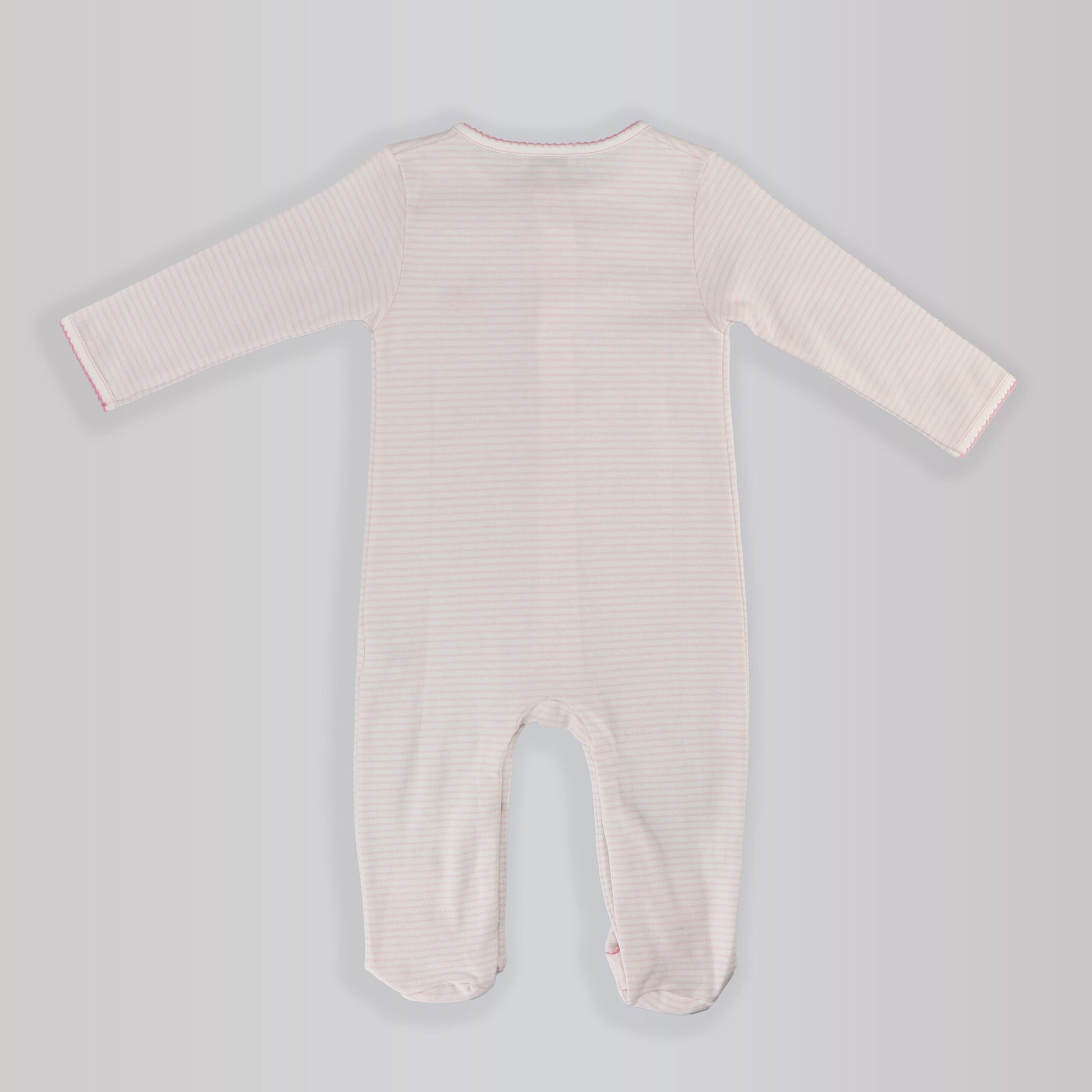 Magnolia Baby Blue Counting Sheep Embroidered Cotton Baby Footie