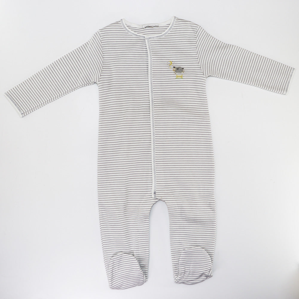 Magnolia Baby Counting Sheep Embroidered Soft Cotton Footie Pajamas