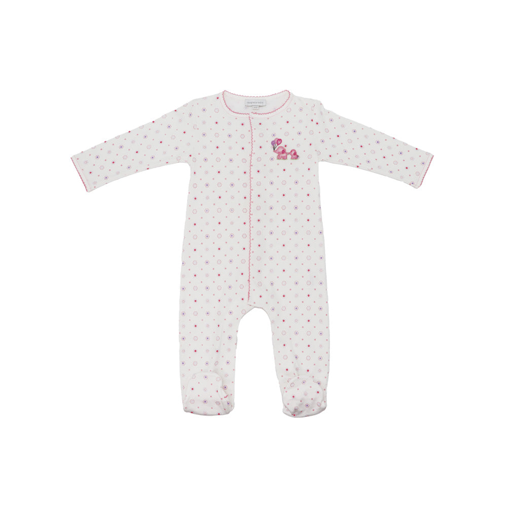 Magnolia Baby Sweet Love White Embroidered Footie Infant Pajamas