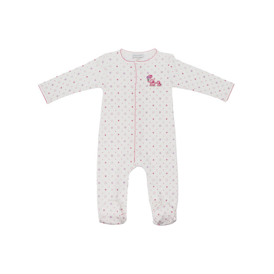 Magnolia Baby Sweet Love White Embroidered Footie Infant Pajamas