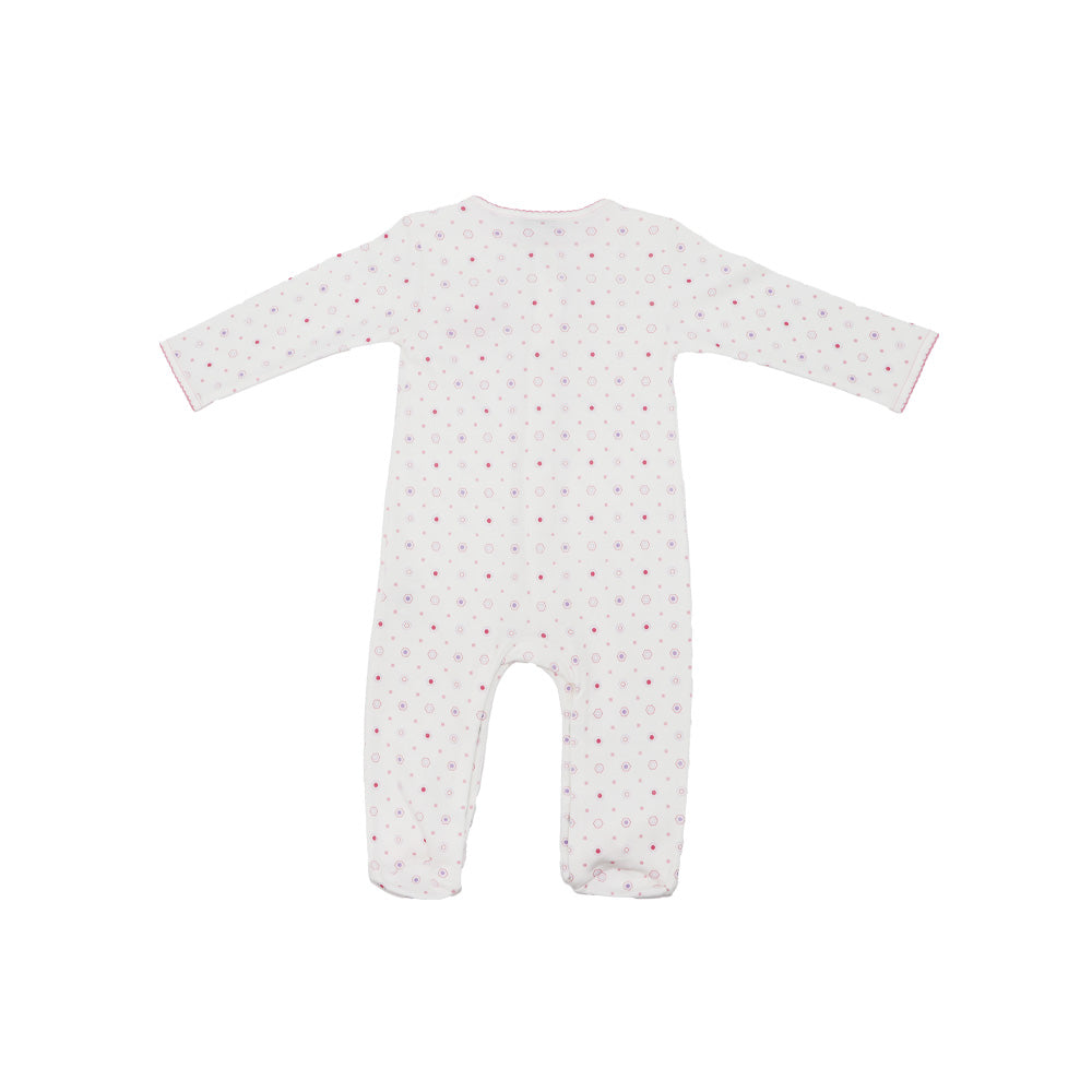 Magnolia Baby Sweet Love White Embroidered Footie Infant Pajamas