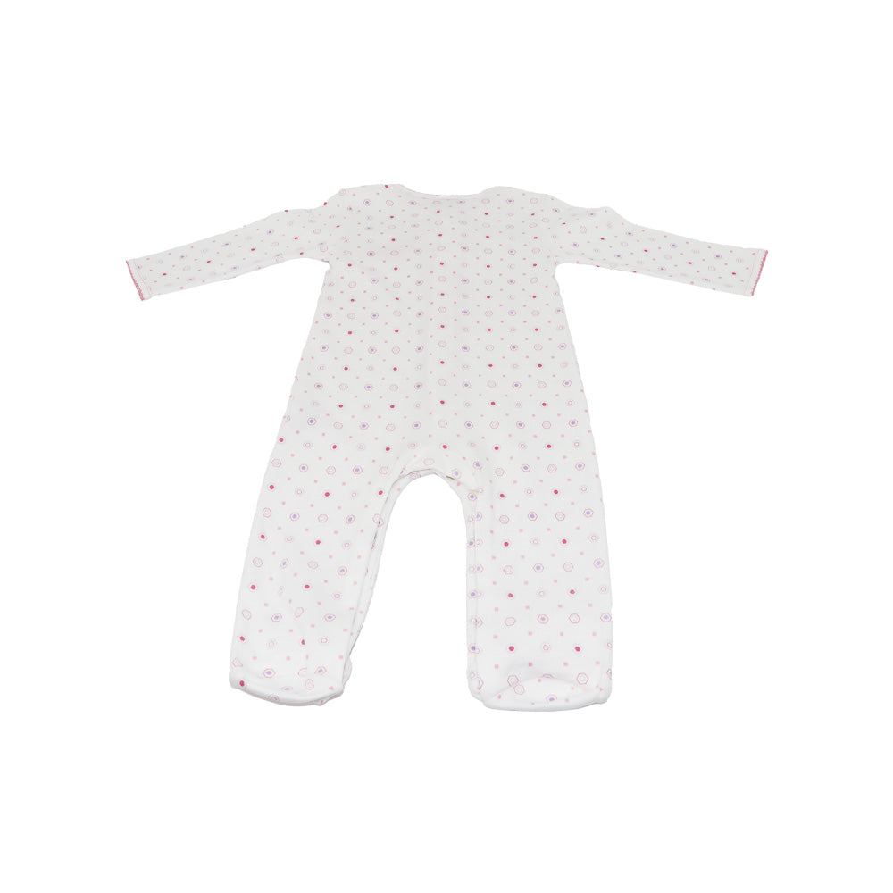 Magnolia Baby Sweet Love White Embroidered Footie Infant Pajamas