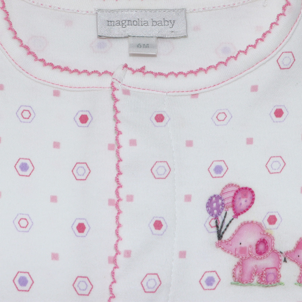 Magnolia Baby Sweet Love White Embroidered Footie Infant Pajamas