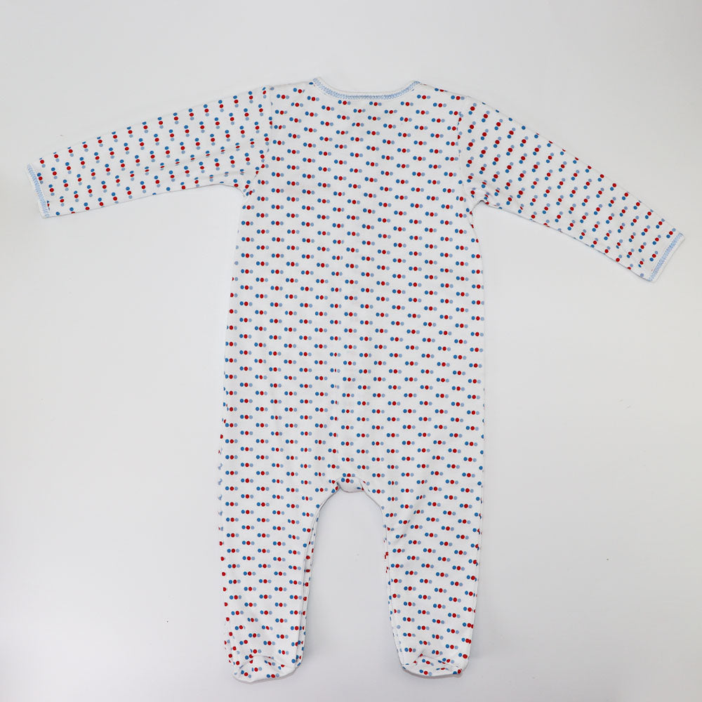 Magnolia Baby Blue Emergency Vehicle Embroidered Long Sleeve Footie