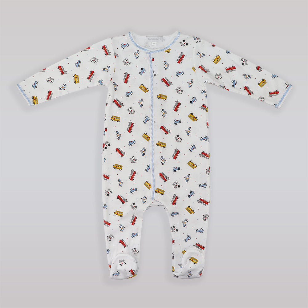Magnolia Baby Emergency Print Pima Cotton Soft Baby Footie Sleepsuit